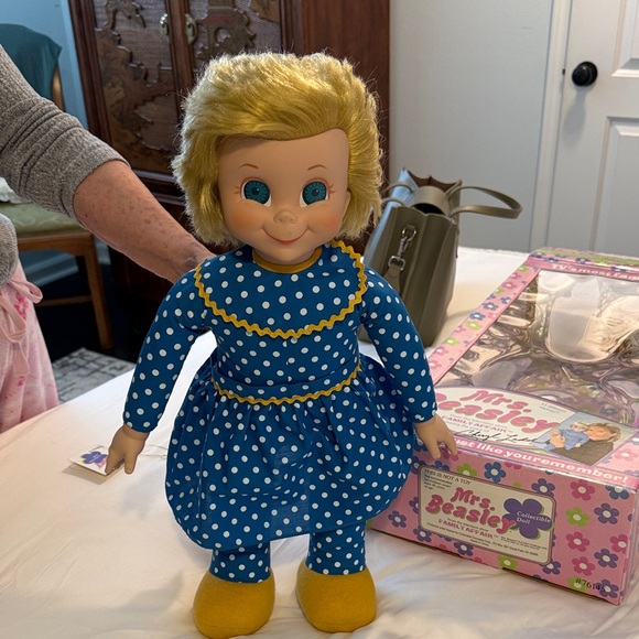 Charming Doll in Blue Polka Dot Dress, Mrs. Beasley - Picture 2 of 4